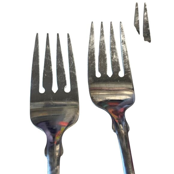 Wm A Rogers Oneida Ltd Vintage Fine Stainless Meat Seafood Forks Set Of 6 - Picture 3 of 5